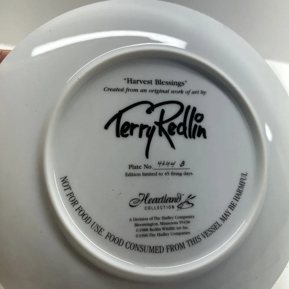 Vintage Terry Redlin Harvest Blessings Heartland Collector Plate Decor